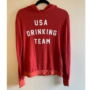 Wildfox USA drinking team hooded sweatshirt NWOT T16